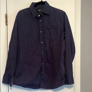 Claiborne Men's Casual Button Down Shirt - Dark Blue